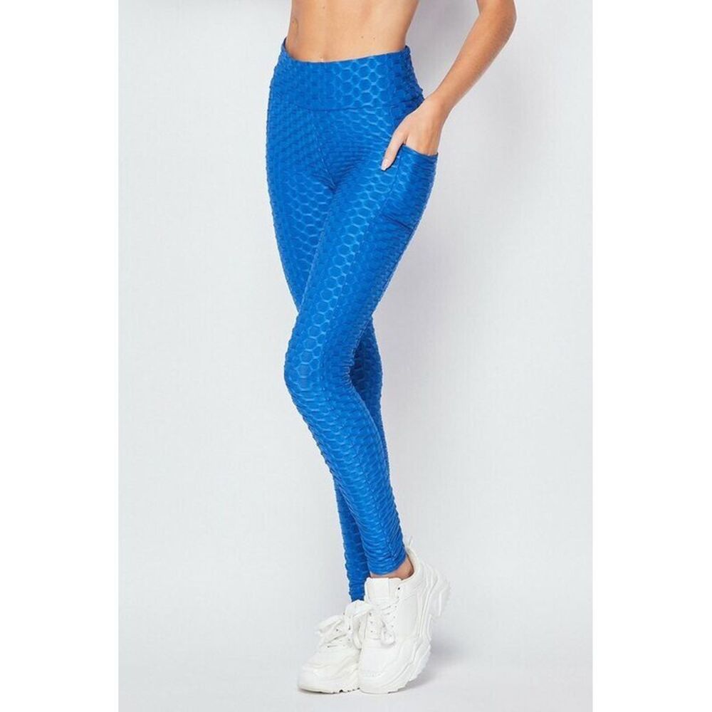 World of Leggings Scrunch Butt Textured High Waisted Plus Size Leggings with